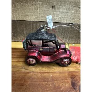 Dept. 56 Blown Mercury Glass Christmas Ornament - Old Fashion Automobile In Box
